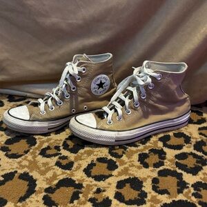 Converse Classic Chuck Taylor High-Tops in Brown and White